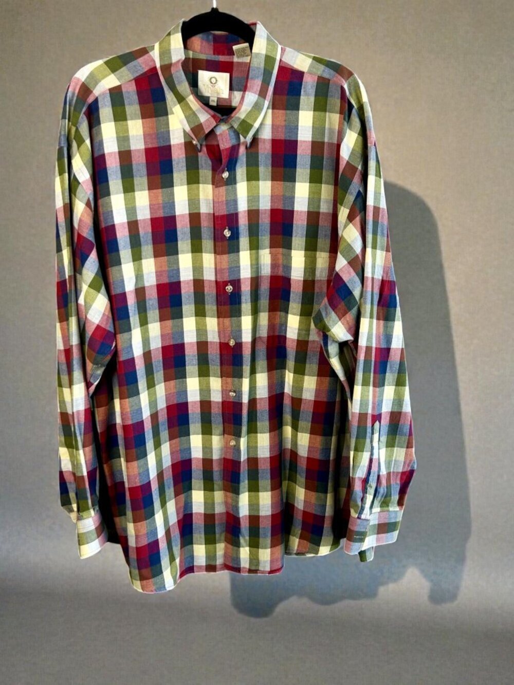 Viyella Men's Vintage Wool Cotton Plaid Check Shirt Size XXLarge